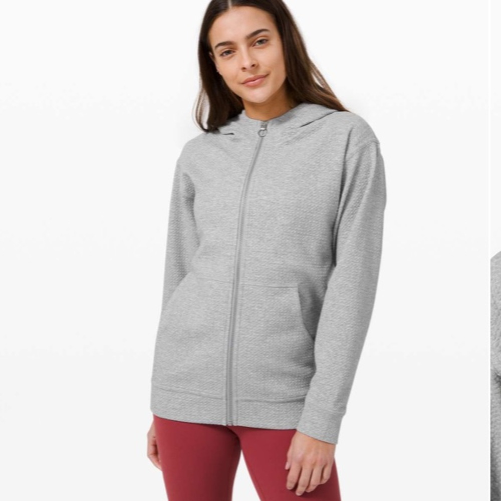 LULULEMON all yours zip hoodie bubble dot heathered core light grey jacket